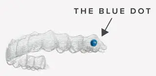 Blue dot aligner close up